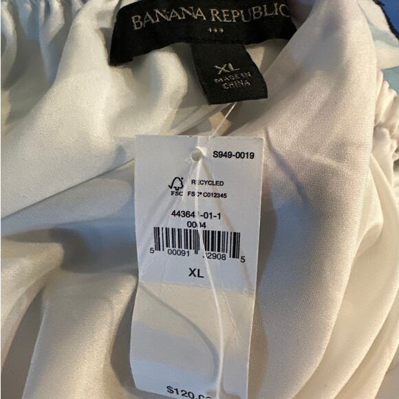 Banana Republic Halter Maxi Dress Blue Purple Watercolor Sz XL Backless Evening - Picture 11 of 13